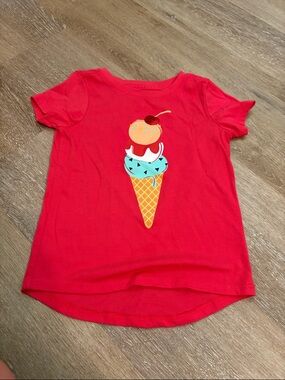 Girls' Red Ice Cream Cone Graphic Tee